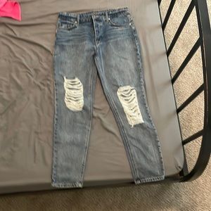 AFRM Baggy Denim Ripped Blue Jeans size 27